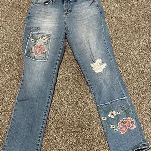 Style & Co Boyfriend Jeans with Flowers